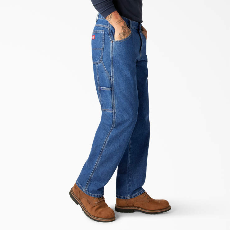 Relaxed Fit Carpenter Jeans - Stonewashed Indigo Blue (SNB) image number 4