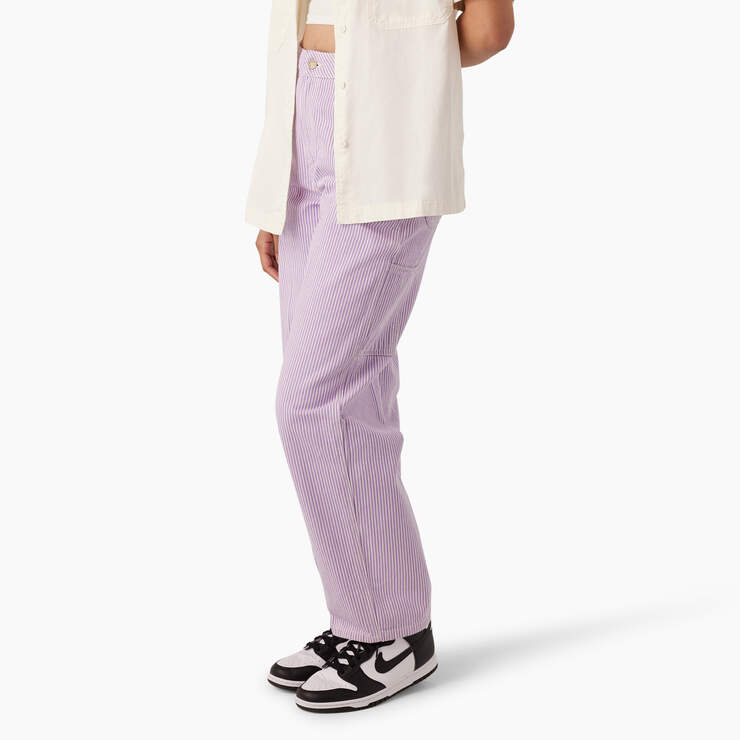 Women's Regular Fit Hickory Stripe Pants - Purple Rose (UR2) image number 3
