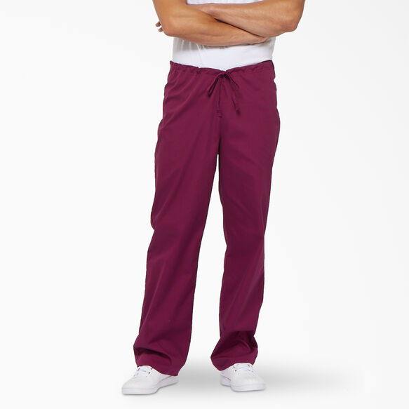Unisex EDS Signature Drawstring Scrub Pants - WINE (WIN)