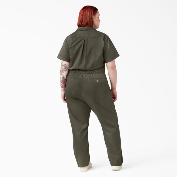 Women&#39;s Plus FLEX Cooling Temp-iQ&reg; Short Sleeve Coveralls - Moss Green &#40;MS&#41;