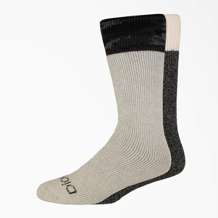 Heavyweight Charcoal Fiber Crew Socks, Size 6-12, 2-Pack - Gray/Black (GEB) image number 1