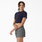 Women&#39;s Embroidered Cropped Baby T-Shirt - Ink Navy &#40;IK&#41;