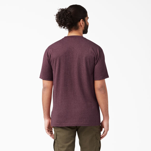 Heavyweight Heathered Short Sleeve Pocket T-Shirt - Burgundy &#40;BYD&#41;