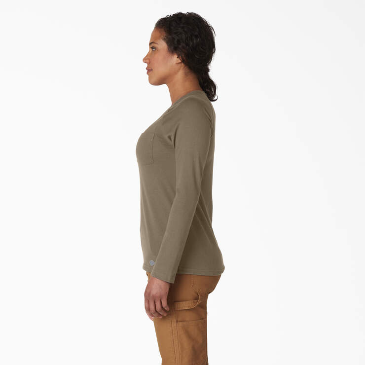 Women's Cooling Long Sleeve Pocket T-Shirt - Military Green Heather (MLD) image number 3