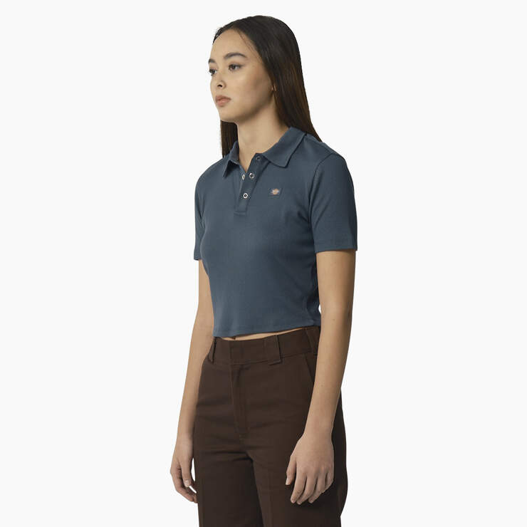 Women's Tallasee Short Sleeve Cropped Polo - Airforce Blue (AF) image number 3