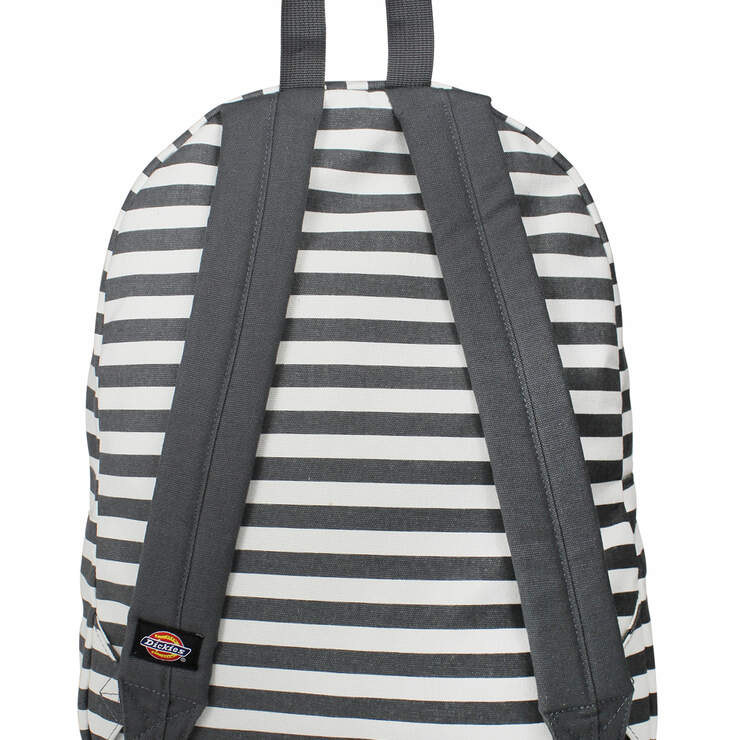 White & Charcoal Striped Classic Backpack - WHITE/CHARCOAL STRIPE (CW) image number 2