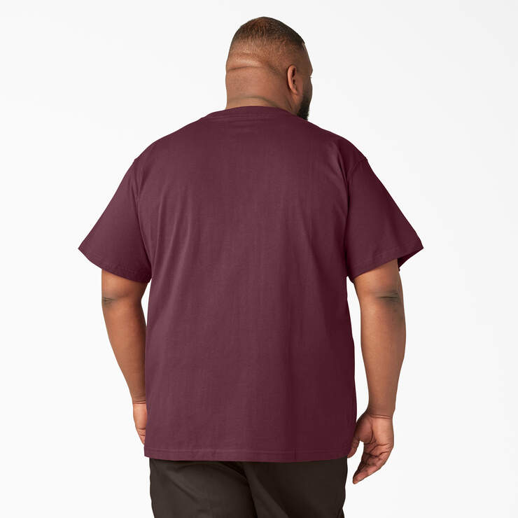 Heavyweight Short Sleeve Pocket T-Shirt - Burgundy (BY) image number 6