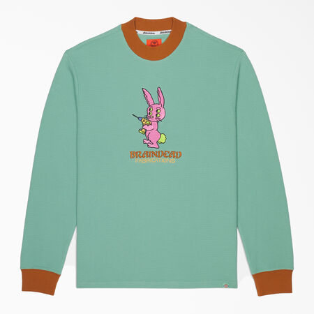 Brain Dead Embroidered Waffle Knit Sweater - Mint Shell &#40;MTS&#41;