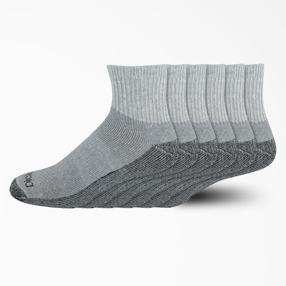 Moisture Control Quarter Socks, Size 6-12, 6-Pack - Gray &#40;GY&#41;