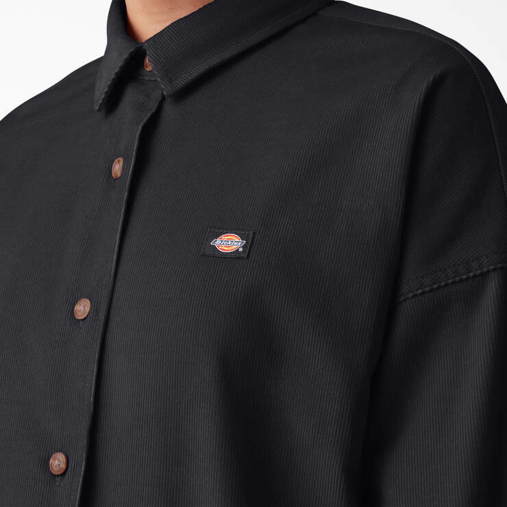 Women's Halleyville Oversized Corduroy Shirt - Black (BKX) image number 5