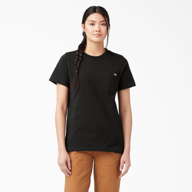 Women&#39;s Heavyweight Short Sleeve Pocket T-Shirt - Black &#40;BK&#41;