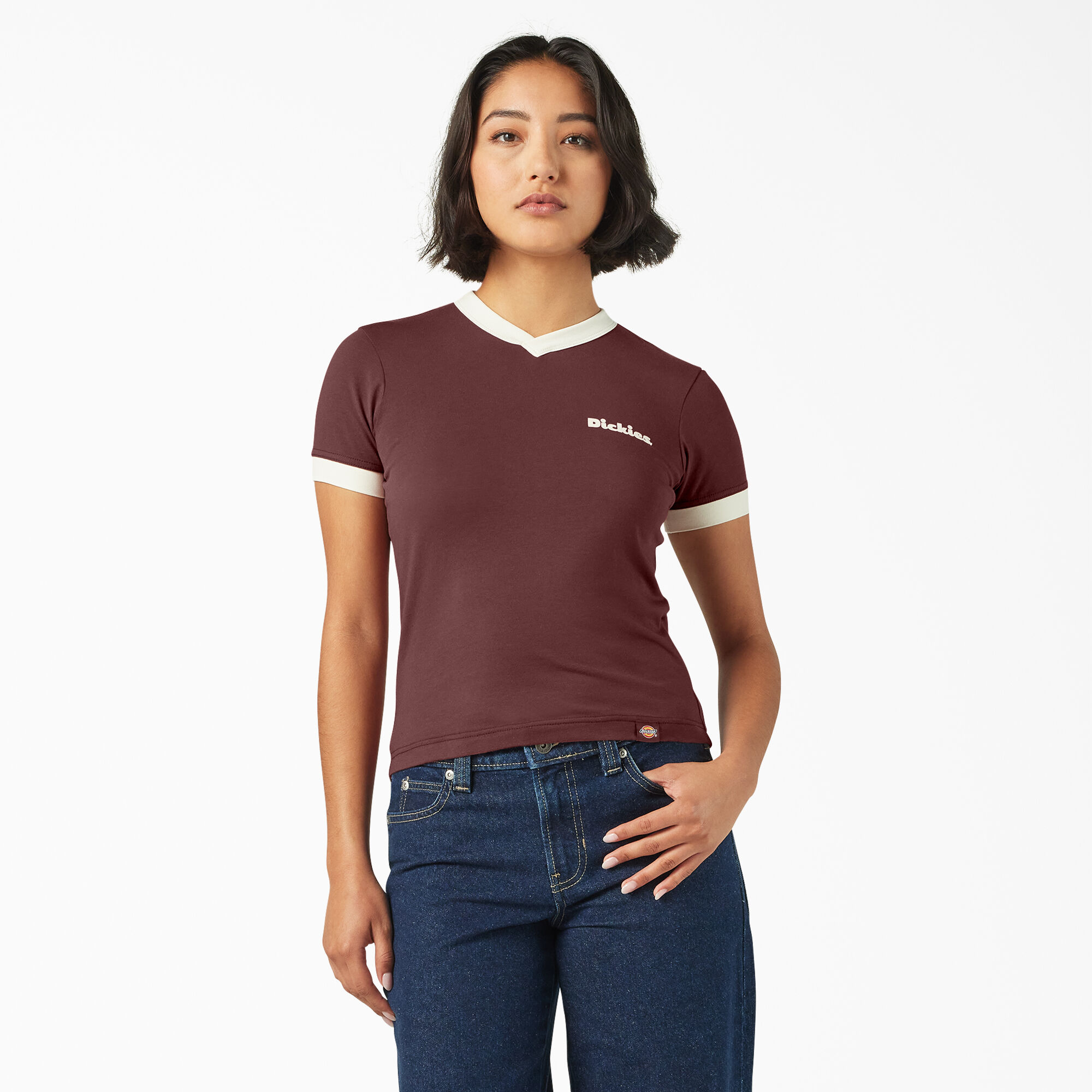 ディッキーズ Dickies 【 S/S Loretto W Tee Cement Women 】 レディース Dickies Womens Long Sleeve Loretto Tee - White - Tops