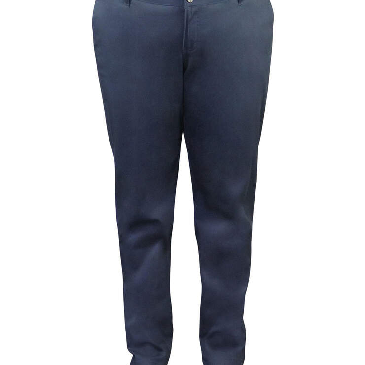 Dickies Girl Juniors' Plus 4-Pocket Straight Leg Pants - Navy Blue (NVY) image number 1