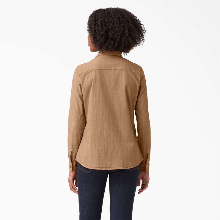 Women’s Long Sleeve Roll-Tab Work Shirt - Nutmeg Yarn Dye (NSD) image number 2