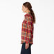 Women&#39;s Plaid Flannel Long Sleeve Shirt - Scarf Orange Red Plaid &#40;P2C&#41;