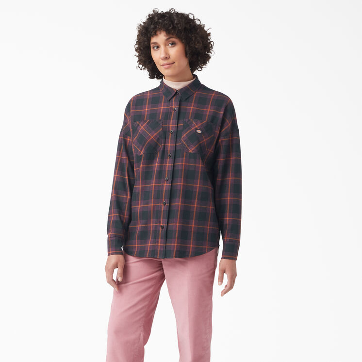 Women&#39;s Bakerhill Oversized Shirt - Wine/Black Plaid &#40;BPN&#41;