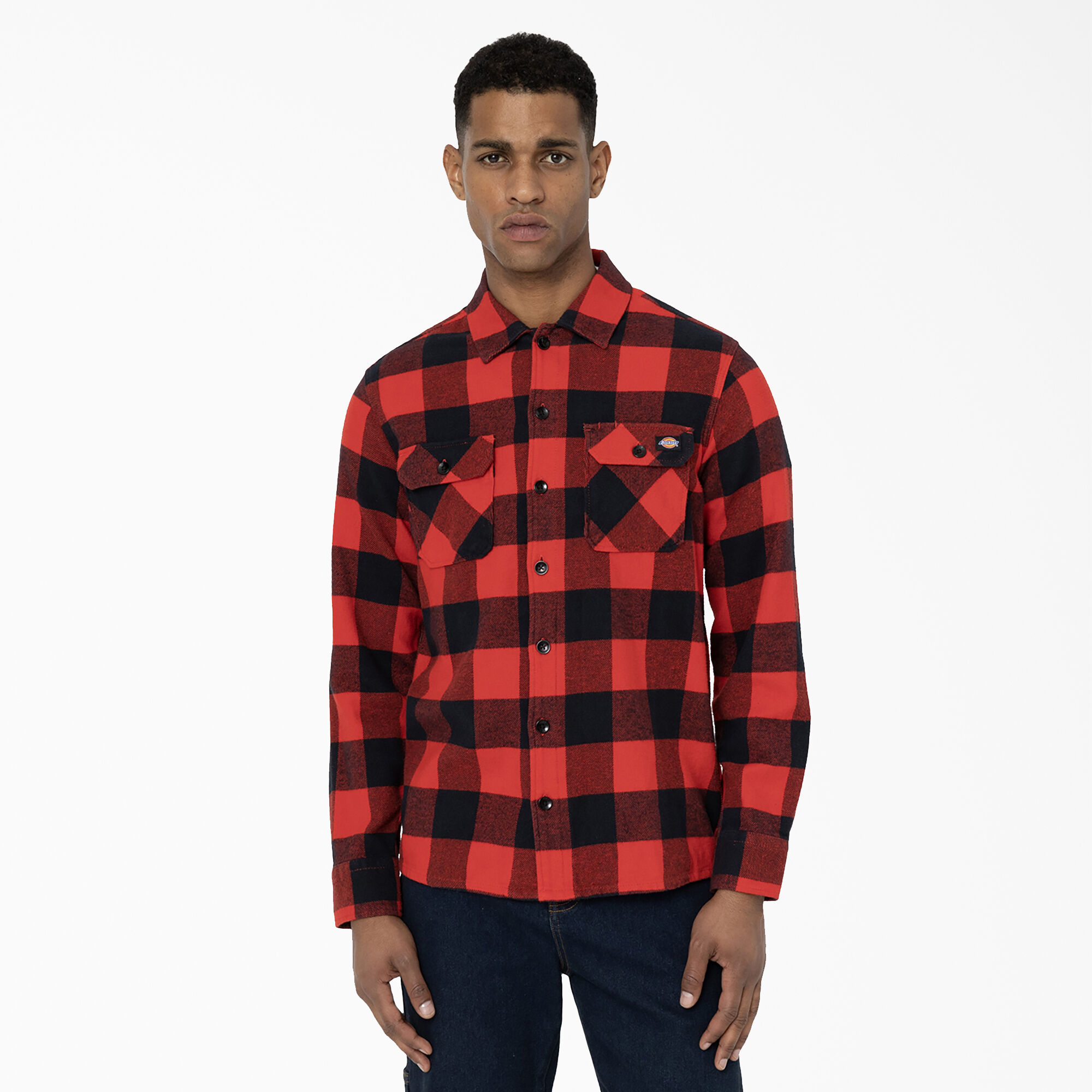 Men's Button Up Shirts - Work & Casual - Red | Dickies US
