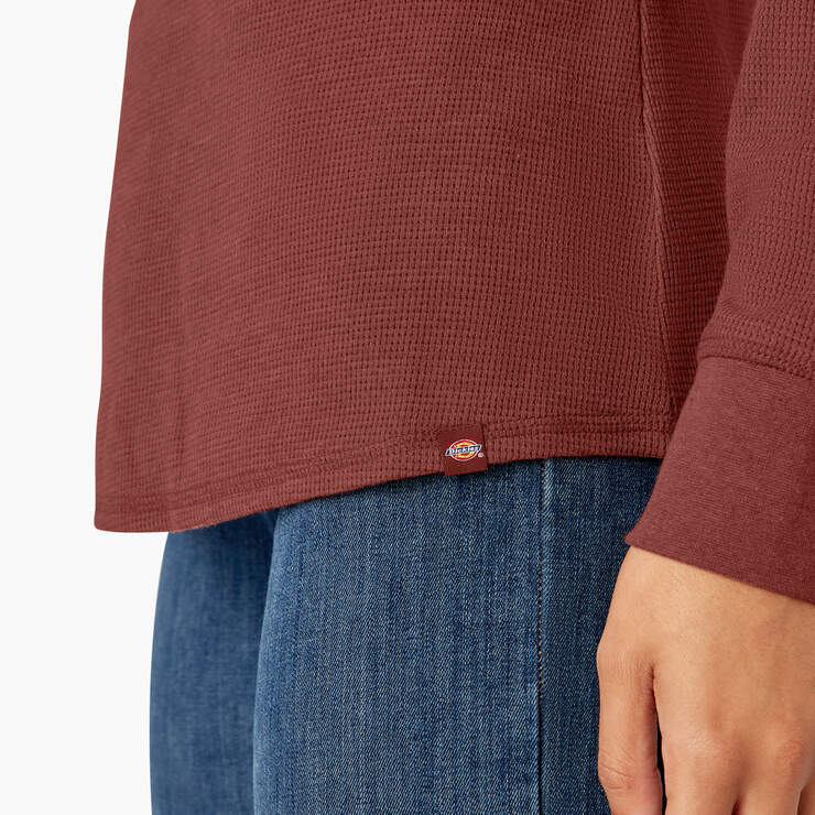 Women’s Long Sleeve Thermal Shirt - Fired Brick Single Dye (FBD) image number 7