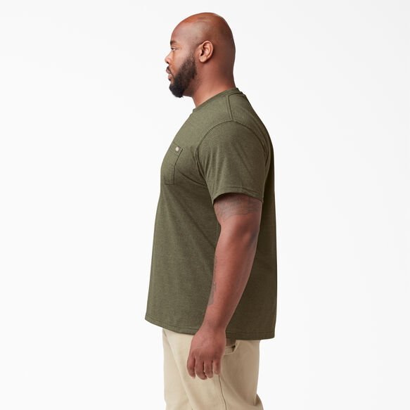 Heavyweight Heathered Short Sleeve Pocket T-Shirt - Military Green Heather &#40;MLD&#41;