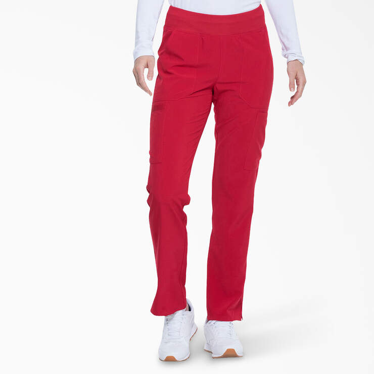 Women's EDS Essentials Cargo Scrub Pants - Red (RD) image number 1