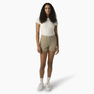 Women&#39;s High Waisted Carpenter Shorts, 3&quot; - Stone &#40;ST&#41;
