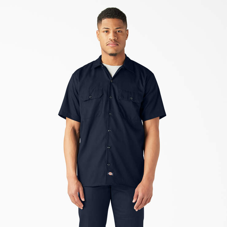 FLEX Relaxed Fit Short Sleeve Work Shirt - Dark Navy (DN) image number 1