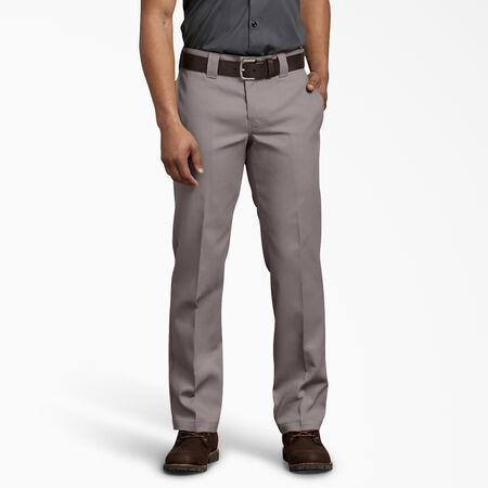 Slim Fit Straight Leg Work Pants - Silver &#40;SV&#41;