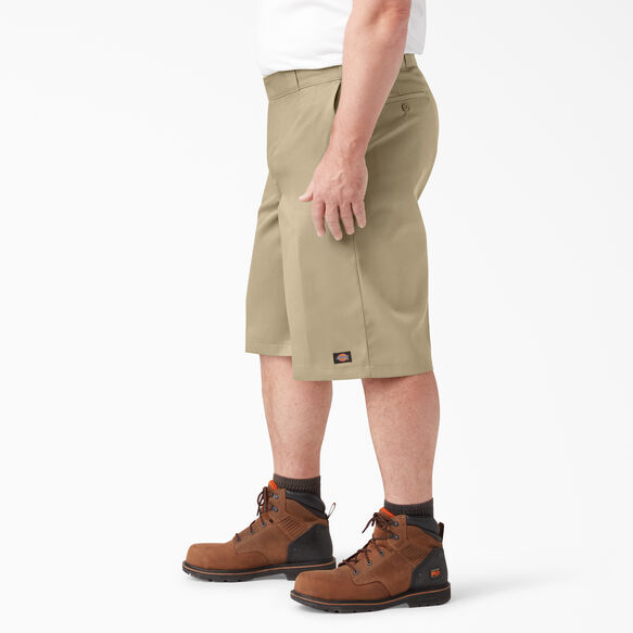 Loose Fit Flat Front Work Shorts, 13&quot; - Khaki &#40;KH&#41;