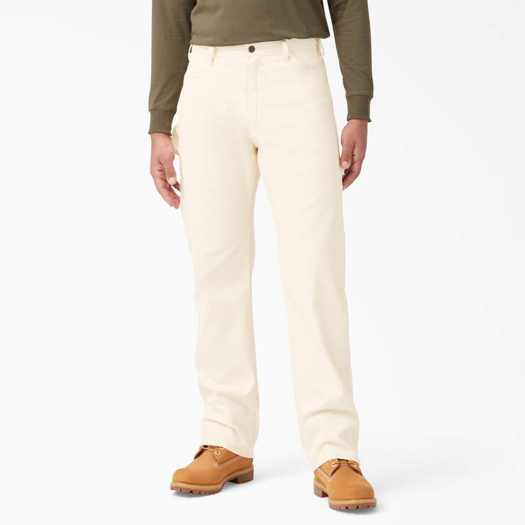 Relaxed Fit Straight Leg Painter's Pants - Natural Beige (NT) image number 1