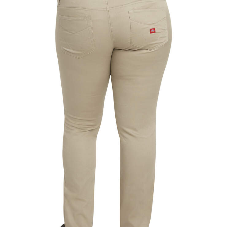 Dickies Girl Juniors' Plus Classic 5-Pocket Skinny Pants - Khaki (KHA) image number 2