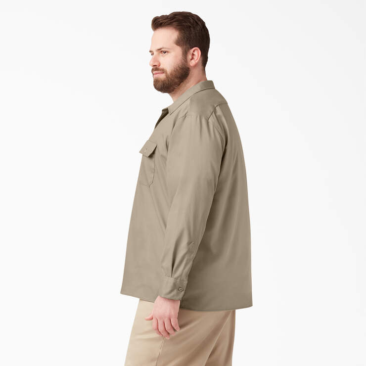 FLEX Relaxed Fit Long Sleeve Work Shirt - Desert Sand (DS) image number 6