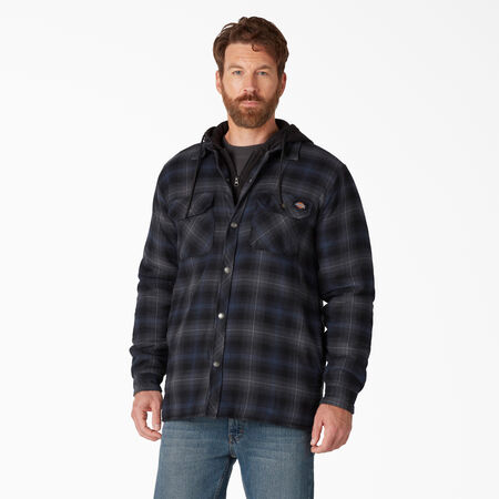 Hydroshield Flannel Shirt Jacket - Black Ink Navy Ombre Plaid &#40;B2P&#41;