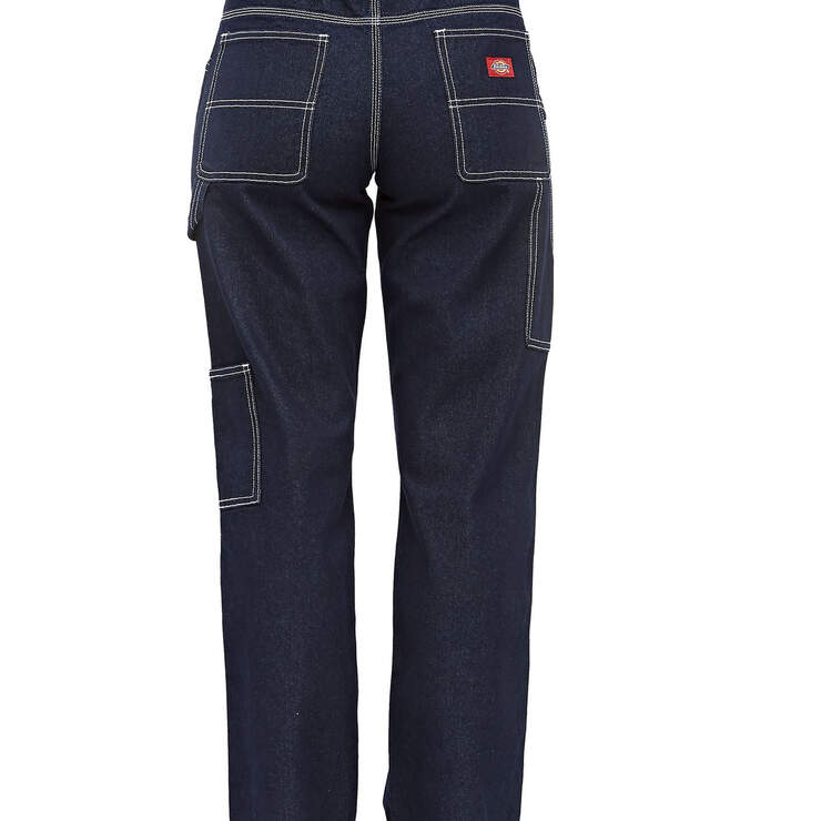 Dickies Girl Juniors' Relaxed Fit Carpenter Jeans - Dark Denim Wash (DDW) image number 2