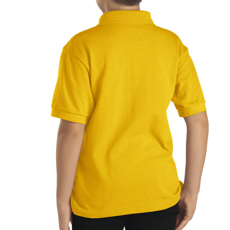 Kids' Short Sleeve Pique Polo Shirt, 4-7 - Gold (GL) image number 2