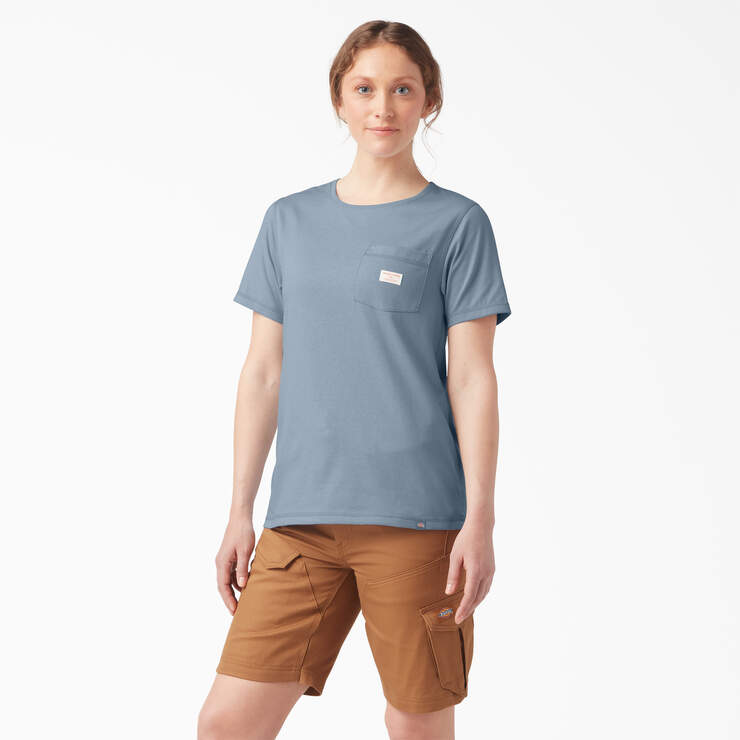 Traeger x Dickies Women's Pocket T-Shirt - Fog Blue (FE) image number 2