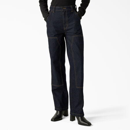 Women&rsquo;s Madison Loose Fit Double Knee Jeans - Rinsed Indigo Blue &#40;RNB&#41;