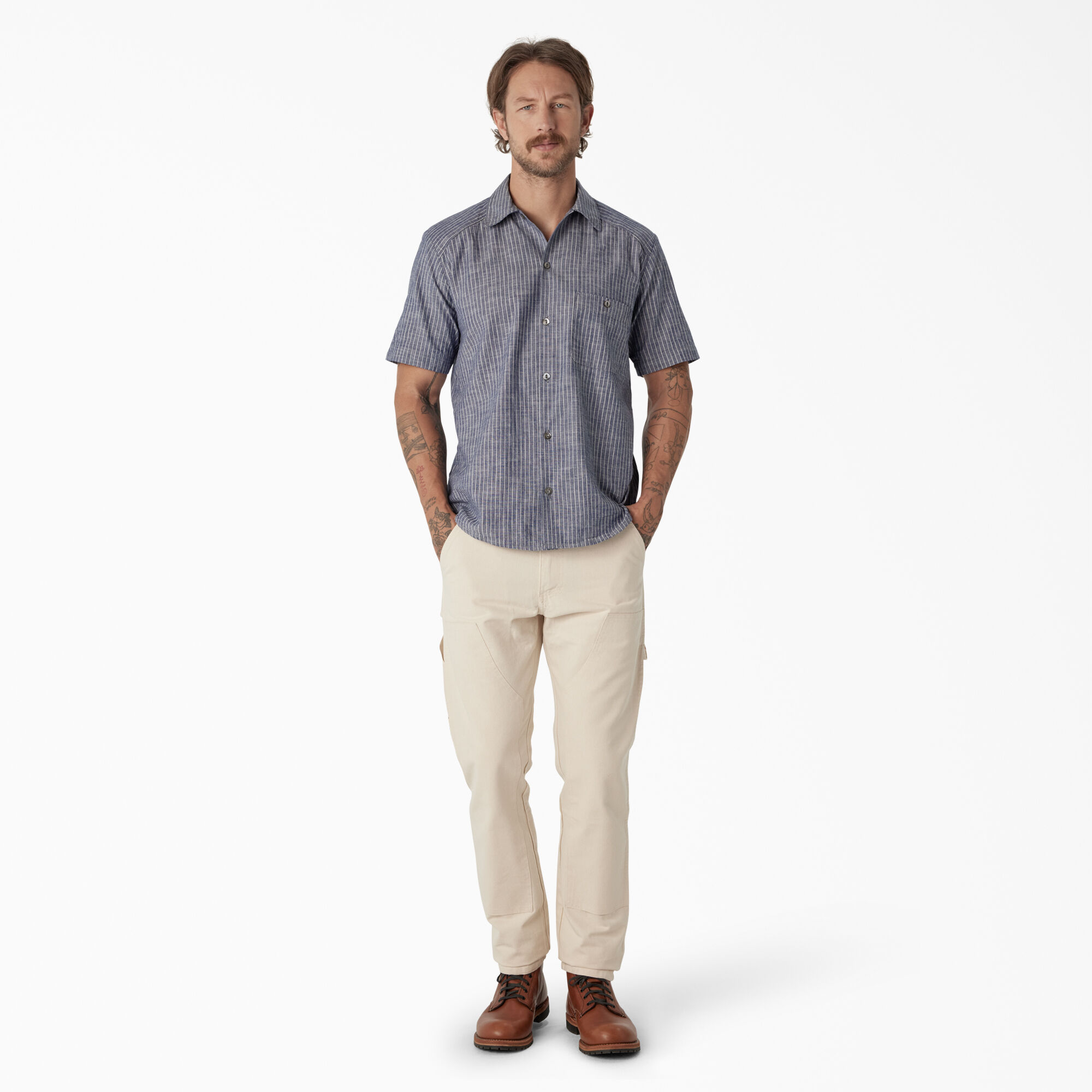 Dickies chambray short sleeve shirt deals