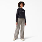 Women&#39;s Script Logo Long Sleeve Cropped T-Shirt - Black &#40;KBK&#41;