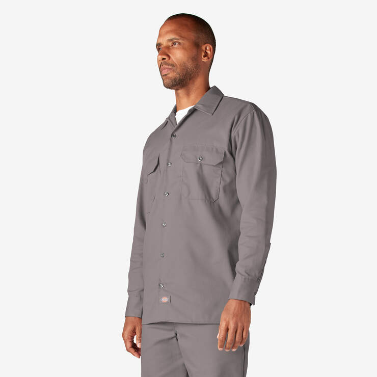 Long Sleeve Work Shirt - Silver (SV) image number 3