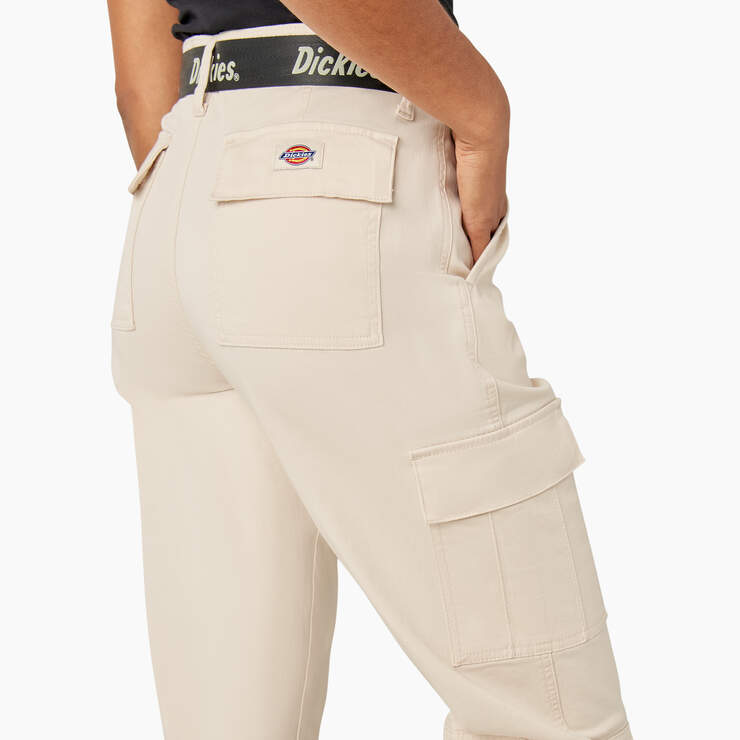 Women's Relaxed Fit Cropped Cargo Pants - Stone Whitecap Gray (SN9) image number 9
