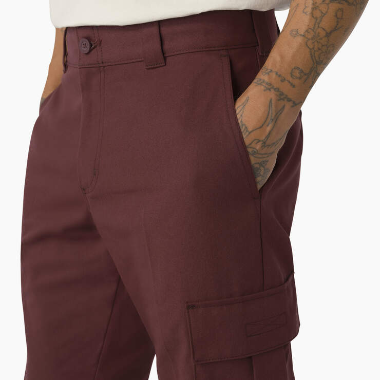 Regular Fit Cargo Pants - Wine w/ Contrast Stitching (CSW) image number 6