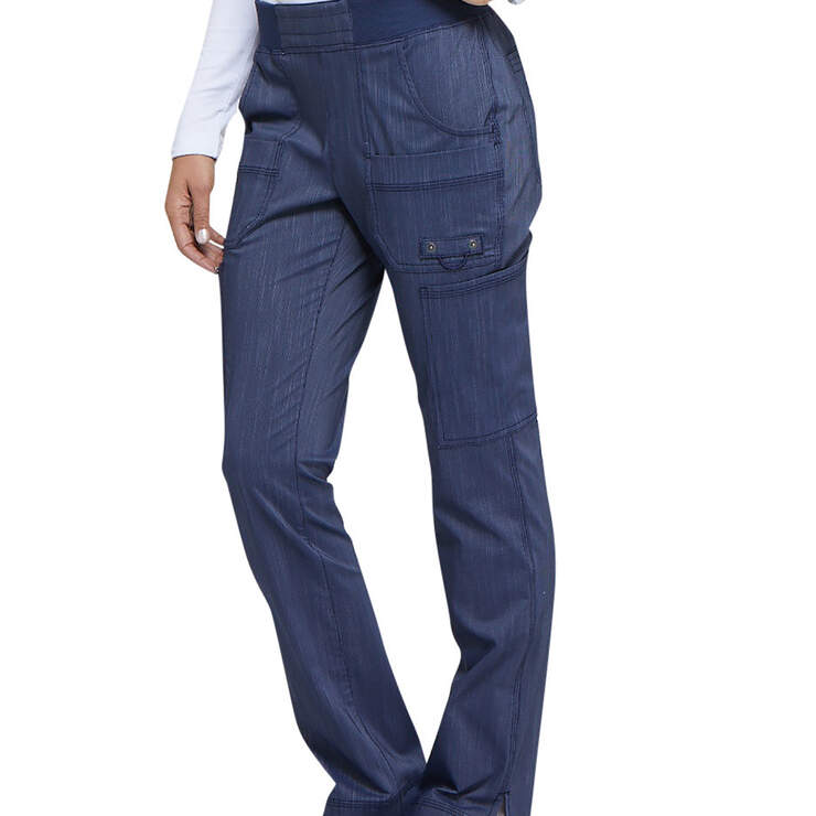 Women's Advance Two-Tone Twist Tapered Leg Scrub Pants - Navy Blue (NVY) image number 3