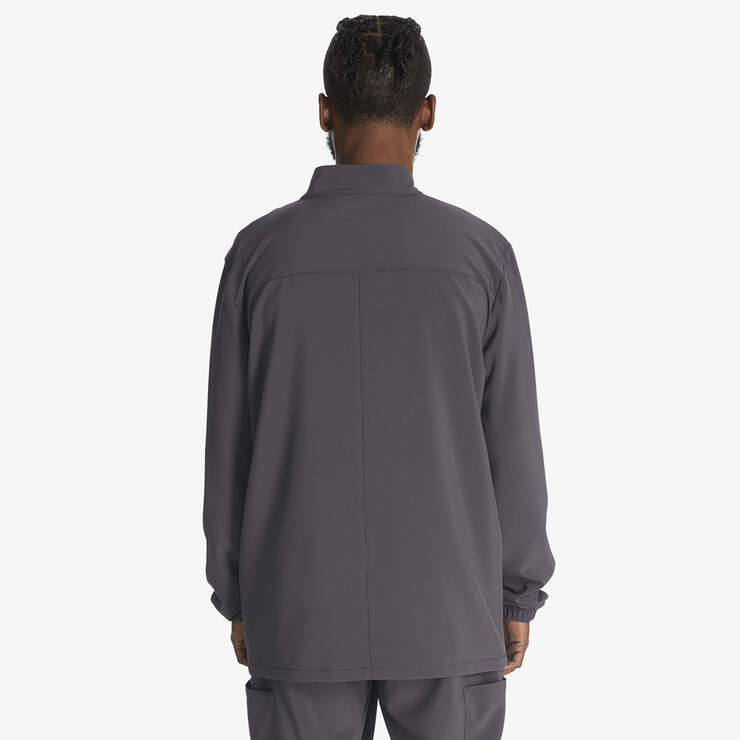 Men's EDS Essentials Zip Front Scrub Jacket - Pewter Gray (PEW) image number 2
