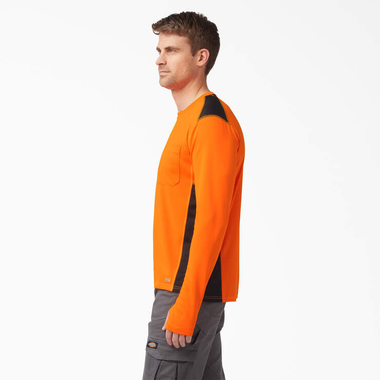 Temp-iQ® 365 Long Sleeve Pocket T-Shirt - Neon Orange (NA) image number 3