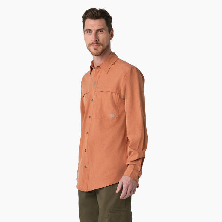 Cooling Long Sleeve Work Shirt - Copper Heather (EH2) image number 3