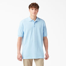 Adult Sized Short Sleeve Pique Polo Shirt - Light Blue &#40;LB&#41;