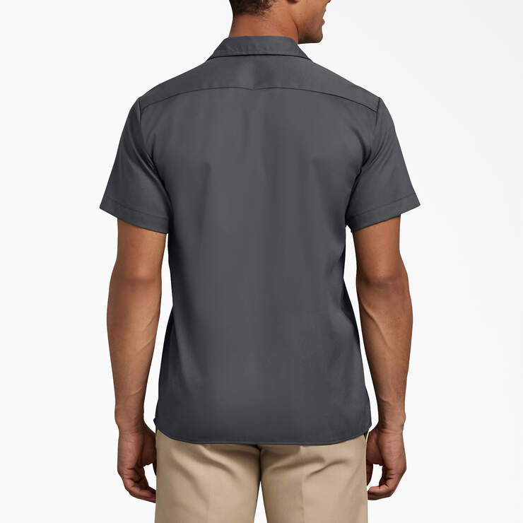 Slim Fit Short Sleeve Work Shirt - Charcoal Gray (CH) image number 2