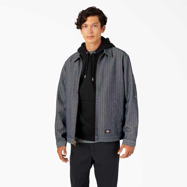 Contrast Stitch Eisenhower Jacket - Rinsed Fisher Stripe &#40;RFS&#41;