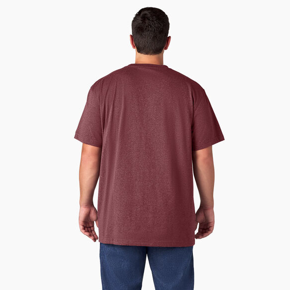 Heavyweight Heathered Short Sleeve Pocket T-Shirt - Burgundy &#40;BYD&#41;