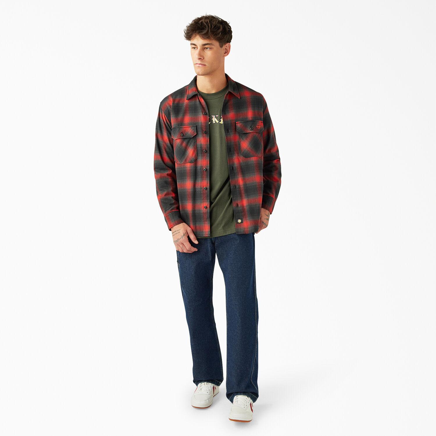 Dickies X Spitfire Flannel Shirt Red Ochre Dickies US